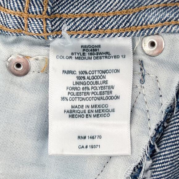 RE/DONE 90s High Rise Loose Jeans Women’s Size 24 Medium Destroyed 12 Distressed - Picture 9 of 11